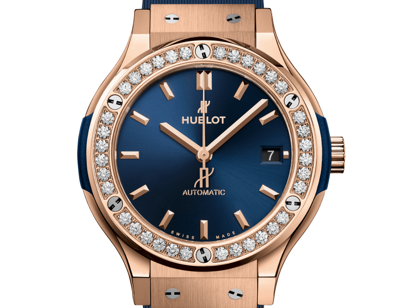 Hublot Classic Fusion King Gold Diamonds — Blue