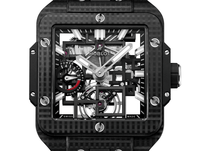 Hublot Square Bang Tourbillon 4 Day Power Reserve 3d Carbon 42mm — Black