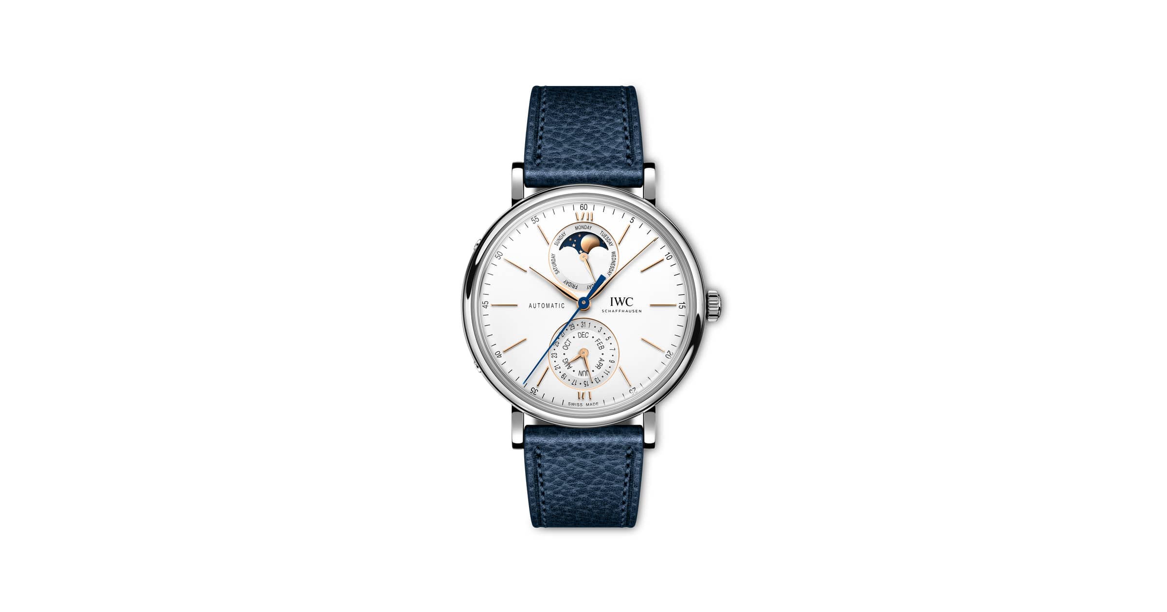 IWC Schaffhausen Iw359002 Portofino Complete Calendar — Silver