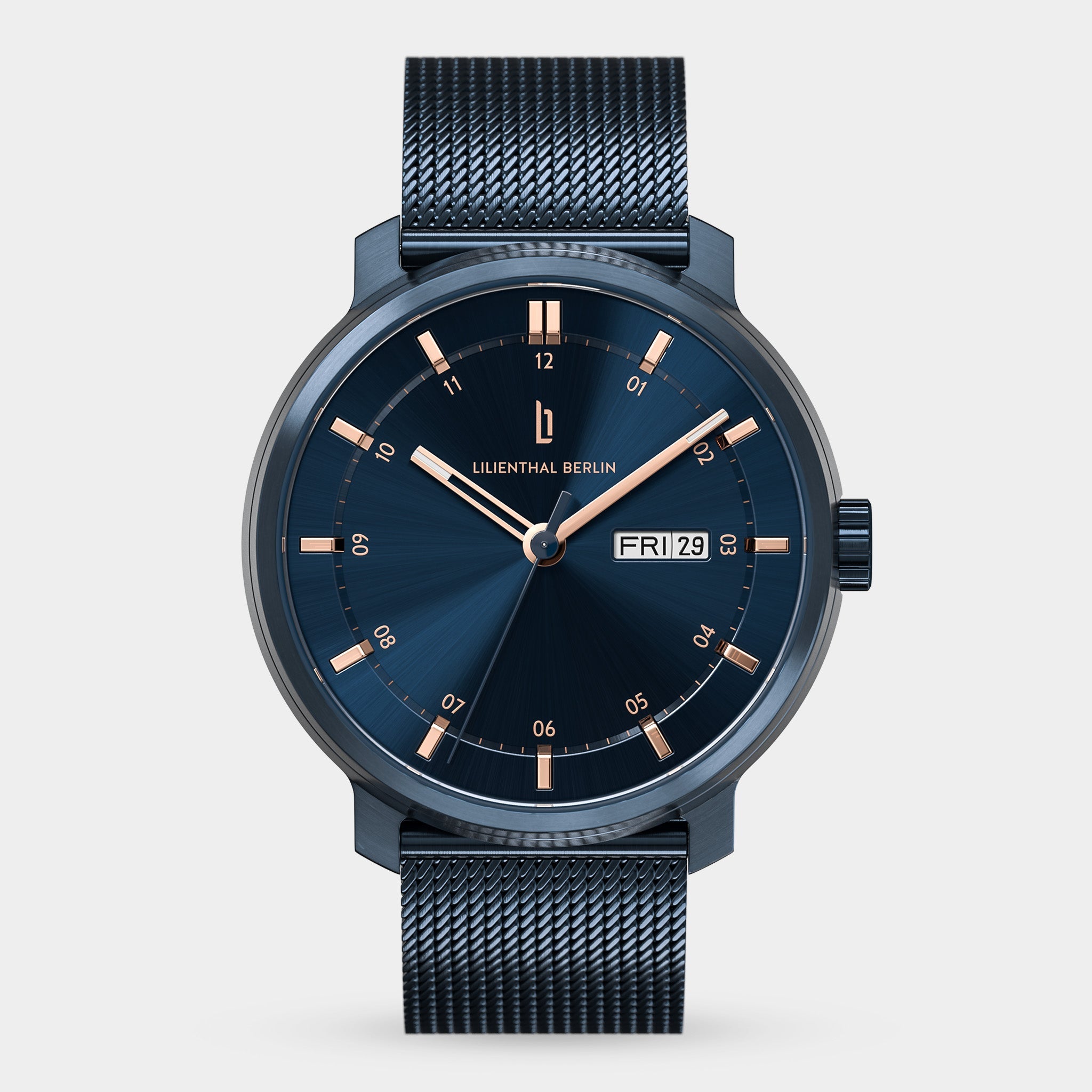 Lilienthal Berlin Neolux Day Date – Blue Rose Gold