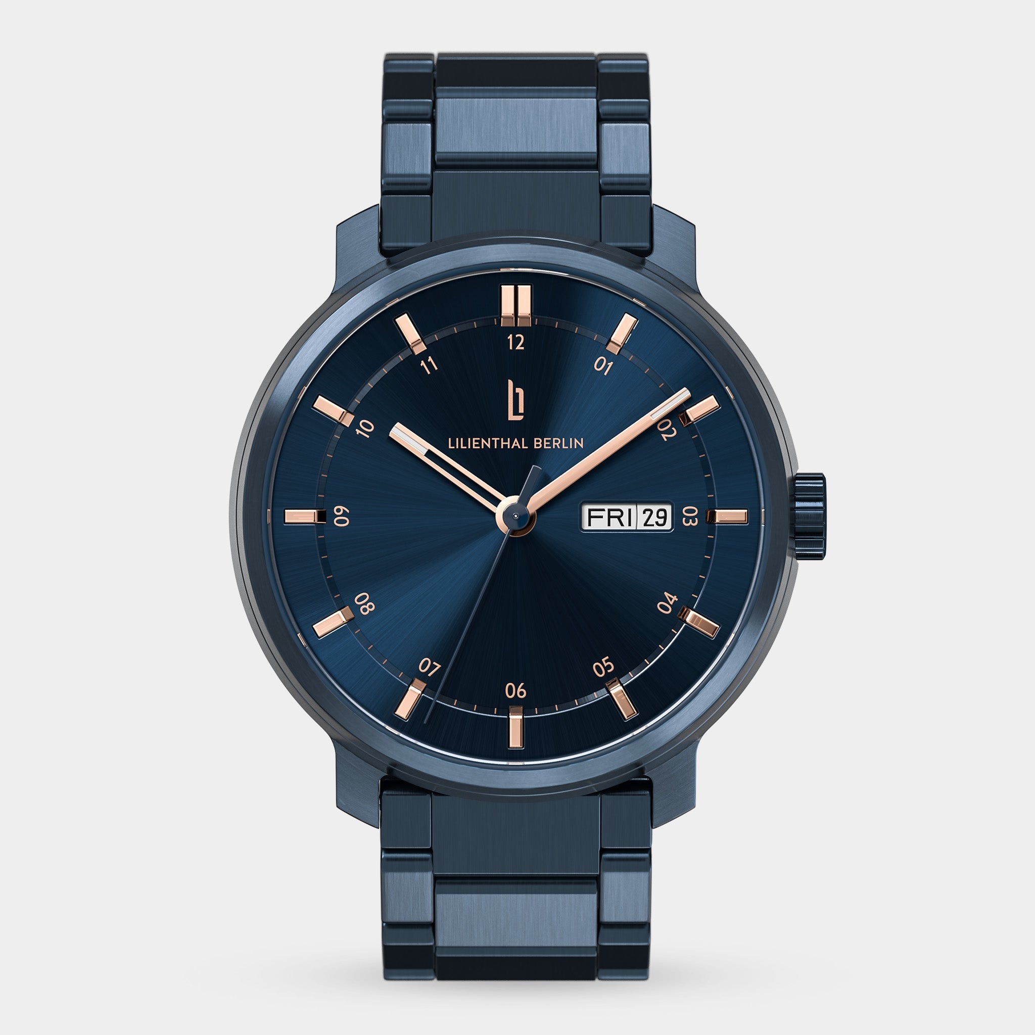 Lilienthal Berlin Neolux Day Date – Blue Rose Gold